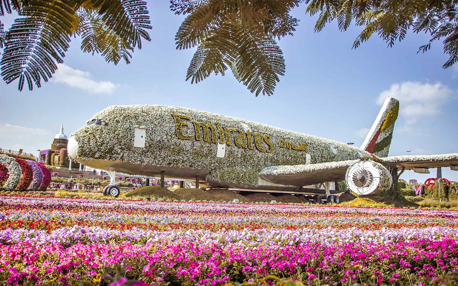 Collaborating with Emirates Airlines, the authority pays tribute to the beloved Airbus A380 by creating the world’s largest floral installation.